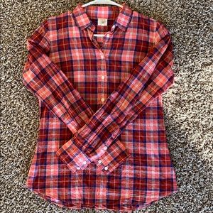 JCrew plaid button down shirt